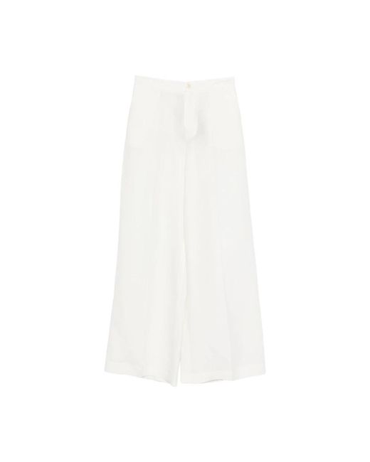 Twinset White Wide Trousers