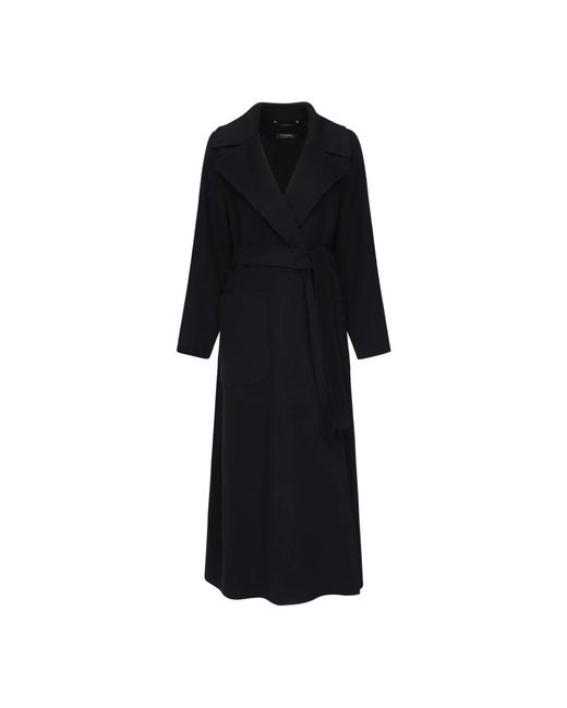 Belted Coats Max Mara de color Black