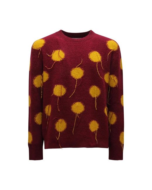 Round-Neck Knitwear Amaranto de hombre de color Purple