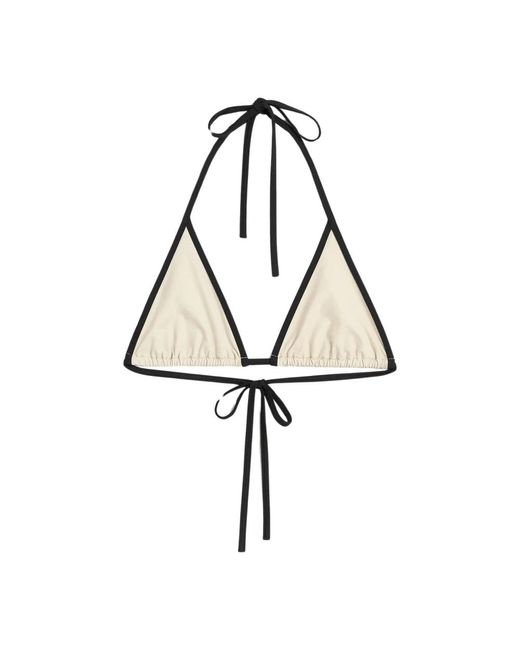 Bikini top con bordo a righe light hay di Totême  in Black
