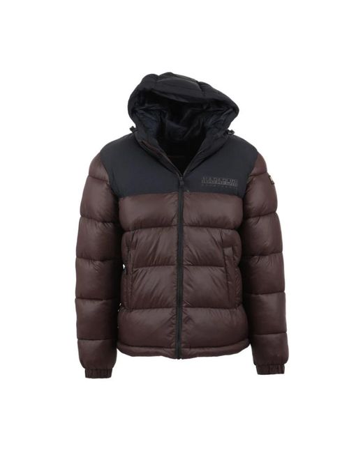 Napapijri Jassen ,Bruin ,Bruine Hoodie Met Synthetische Vulling in het Brown voor heren