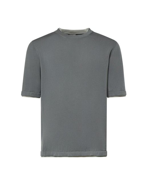 Eleventy Gray Round-Neck Knitwear for men