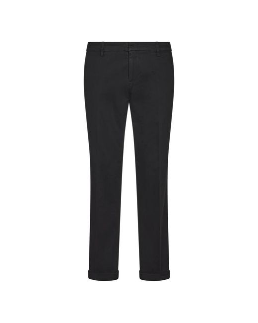 Dondup Broeken ,Zwart ,Katoen Stretch Katoenen Broek in het Black voor heren