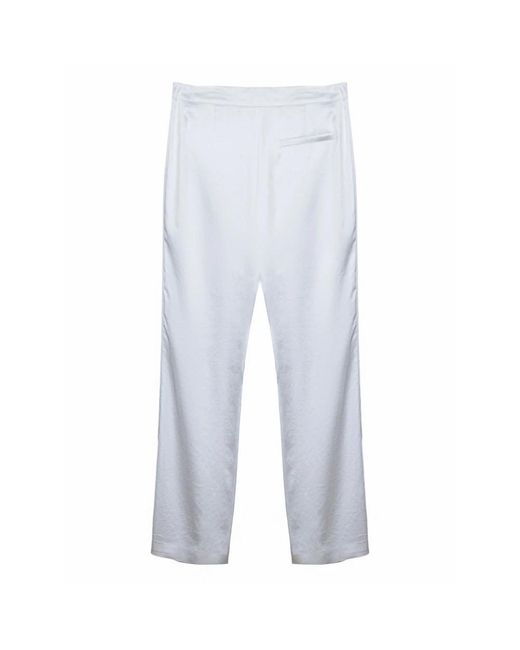 Genny White Straight Trousers