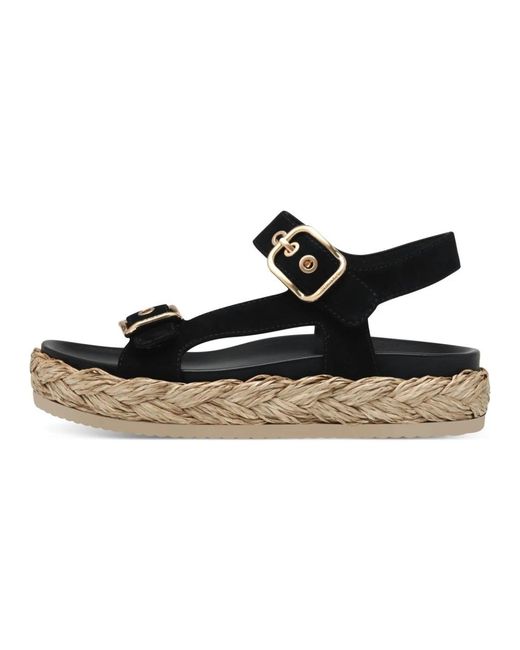 Tamaris Black Flat Sandals
