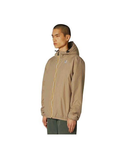 K-Way Jassen ,Bruin ,Nylon Warme Claude 3.0 Korte Jas in het Green