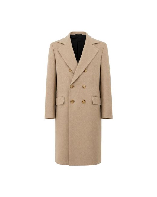 Kiton Natural Double-Breasted Coats for men