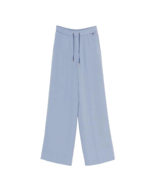 Herno Broeken ,Blauw ,Polyester Drawstring Palazzo Broek in het Blue