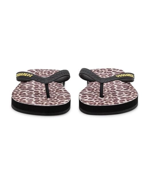 DSquared² Black Flip Flops