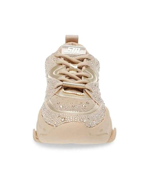 Steve Madden Sneakers Met Strass Versiering in het Natural