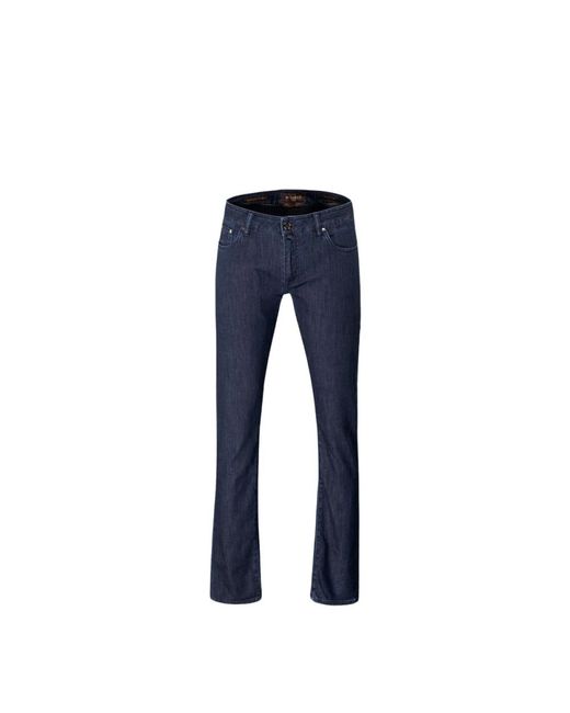 Pantaloni in denim giapponese comfort di Moorer in Blue da Uomo