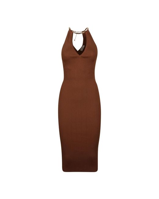 Elisabetta Franchi Brown Midi Dresses