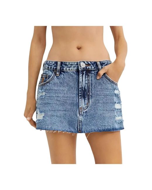 One Teaspoon Blue Denim Skirts