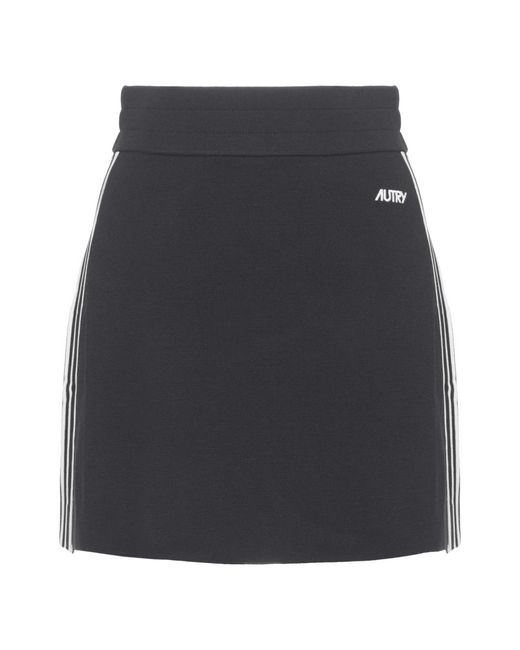 Autry Gebreide Viscose Rok in het Blue