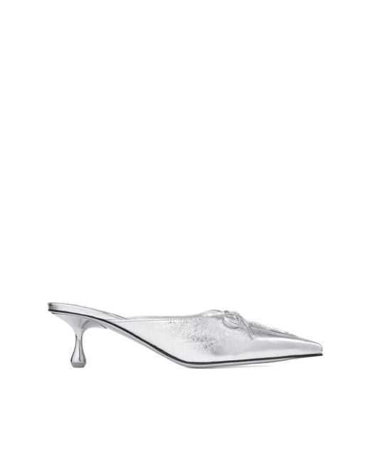 Jimmy Choo White Heeled Mules