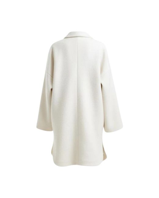 Hevò White Single-Breasted Coats