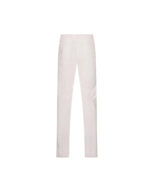 Kiton White Slim-Fit Trousers for men