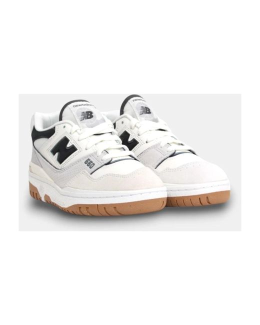 New Balance White Weiße sneakers 550 wildleder details