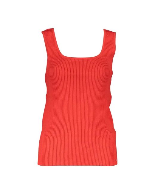 Tommy Hilfiger Red Sleeveless Tops