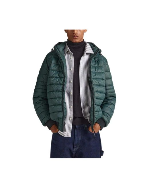 Pepe Jeans Green Down Jackets for men