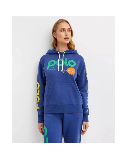 Ralph Lauren Blue Dunkelblaues Kapuzenshirt Mit Logo