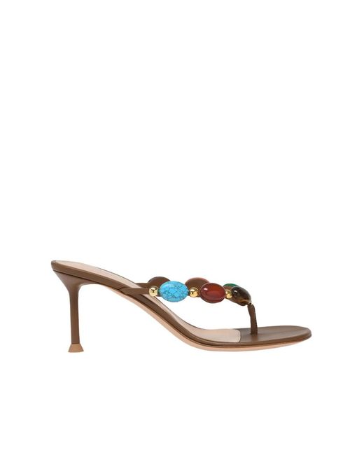 Gianvito Rossi Brown Heeled Mules
