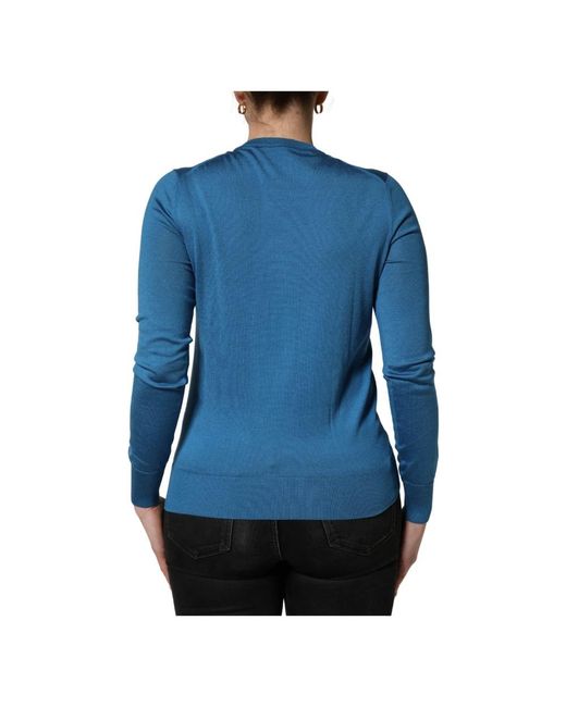 Dolce & Gabbana Blue Round-Neck Knitwear