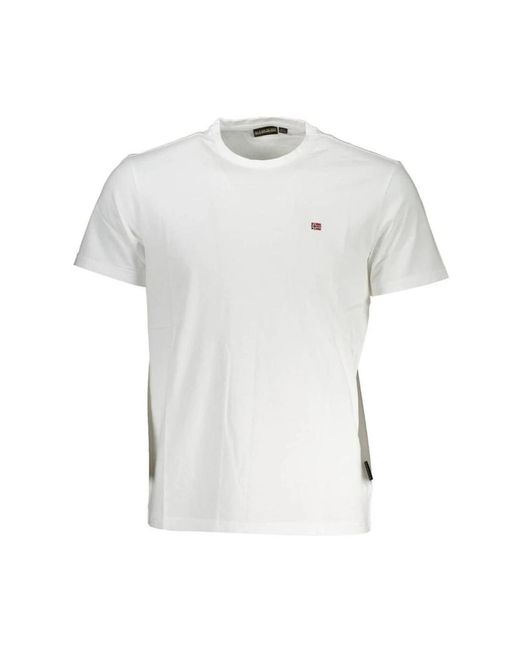 Napapijri Witte Crew Neck Tee in het White voor heren
