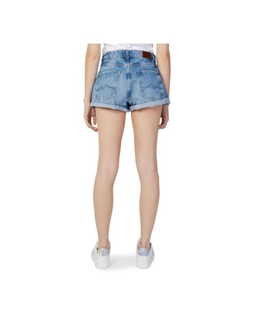 Pepe Jeans Blue Blaue shorts mit vorder- und gesäßtaschen