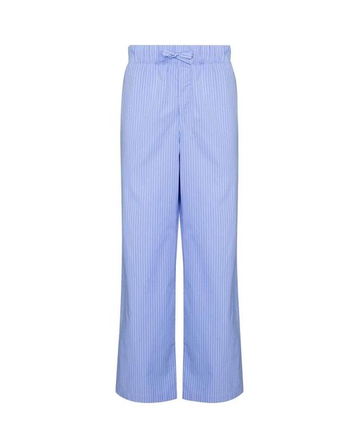 Pantaloni a righe blu/bianco con coulisse elastica di Tekla in Blue da Uomo