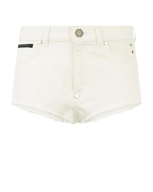 Philipp Plein Hot Pants Basic in het White