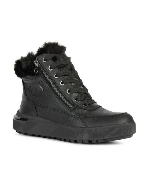 Geox Black Lace-Up Boots