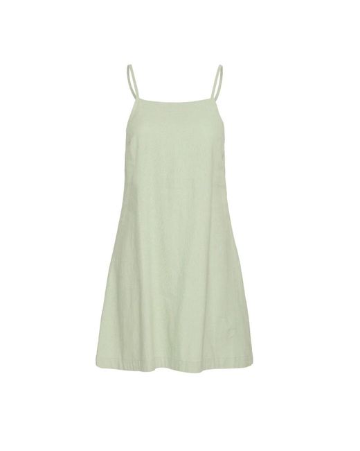 Ichi Kleedjes ,Linnen Thee Jurk Ihlinno Dr 4 Stijl in het Green