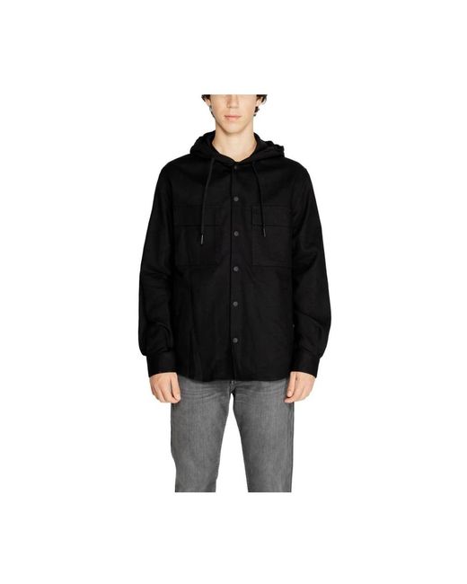 Antony Morato Jassen ,Zwart ,Katoen Zwarte Katoenen Overshirt Herfst/Winter Collectie in het Black voor heren