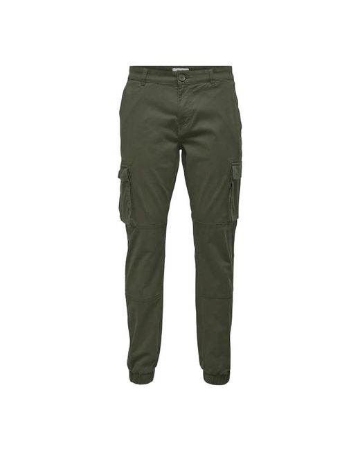 Only & Sons Cargo Cuff Hose in Green für Herren