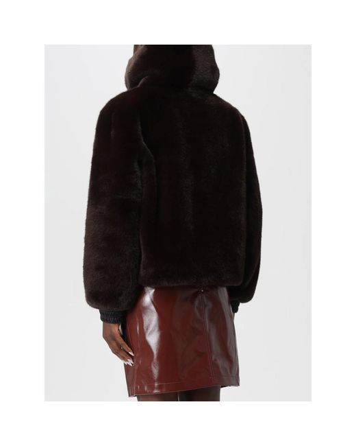Hanita Brown Faux Fur & Shearling Jackets