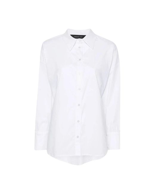 Camicia manica lunga in popeline elasticizzato di FEDERICA TOSI in White