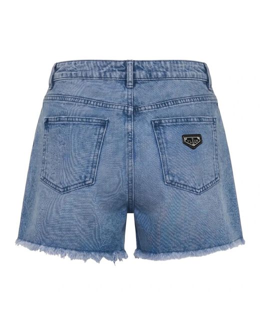 Philipp Plein Blue Hot Pants Basic