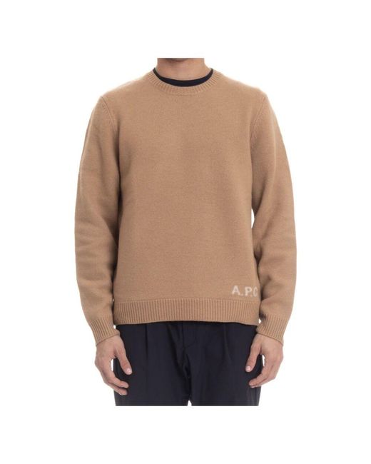A.P.C. Natural Round-Neck Knitwear for men