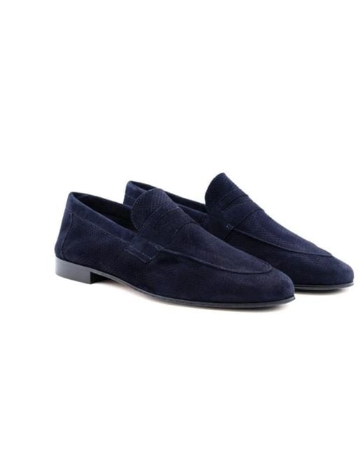 Antica Cuoieria Blue Loafers for men