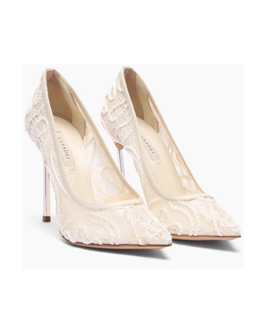 Casadei White Pumps