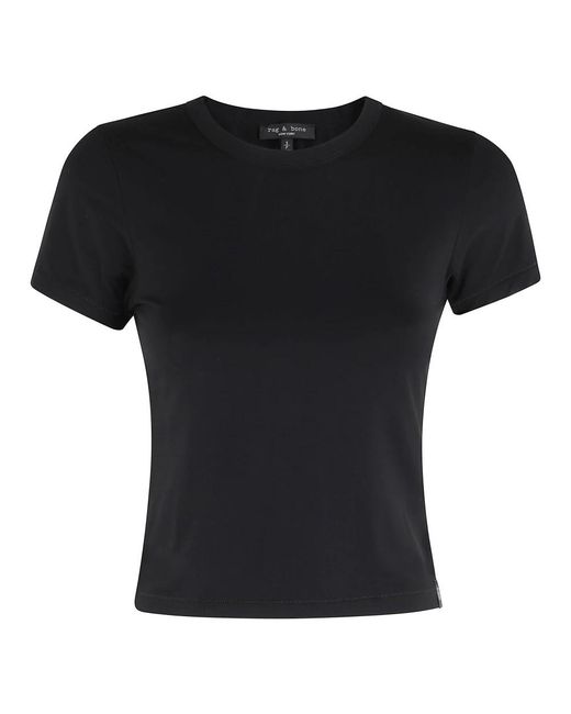 Rag & Bone Tops ,Zwart ,Luca Jersey Baby Tee in het Black