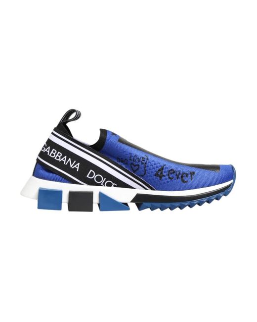 Dolce & Gabbana Blaue Logo Low Top Sorrento Sneakers in Blue für Herren