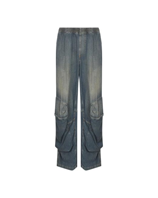 DIESEL Gray Straight Fit Jeans for men