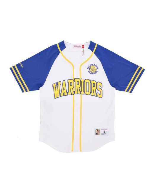 Mitchell & Ness Fitness ,Veelkleurig ,Katoen Nba Practice Day Button Front Jersey in het Blue voor heren