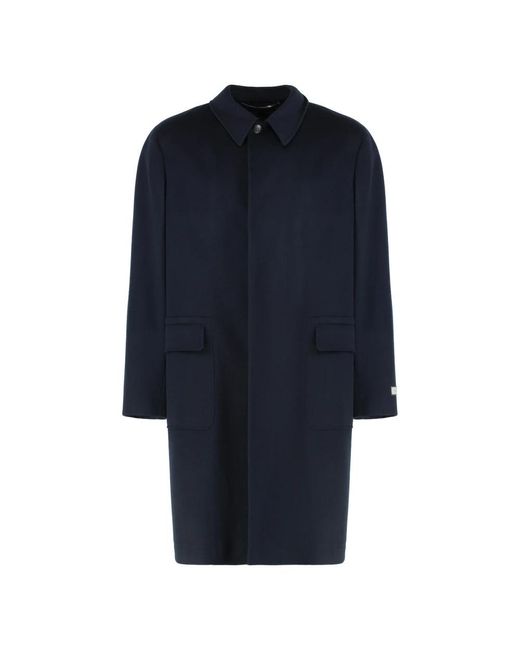 Canali Blue Single-Breasted Coats for men