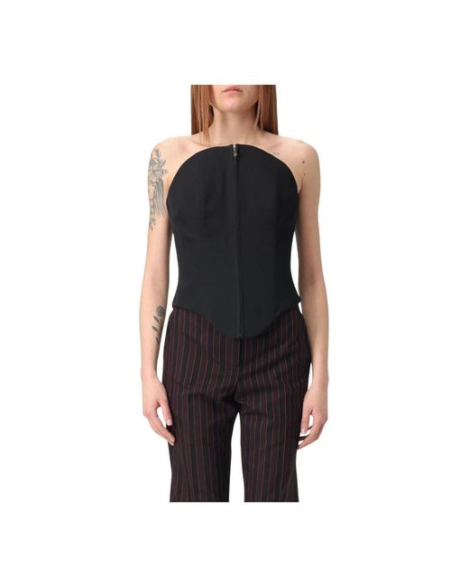 Alexander McQueen Black Sleeveless Tops