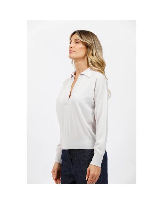 Alpha Studio Wijde Hals Polo in het White