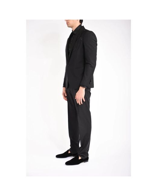 Daniele Alessandrini Black Single Breasted Suits for men