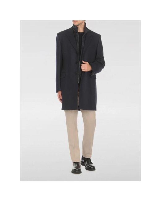 Fay Klassischer Blauer Mantel Abnehmbares Futter in Blue für Herren
